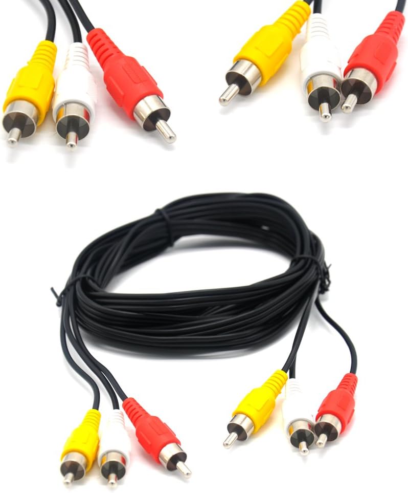 Pardarsey Padarsey RCA 10FT Audio/Video Composite Cable DVD/VCR/SAT Yellow/White/red connectors 3 Male to 3 Male - Image 1
